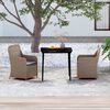 vidaXL 3 Piece Garden Dining Set with Cushions Brown