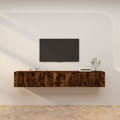 vidaXL Wall-mounted TV Cabinets 3 pcs Smoked Oak 80x34.5x40 cm