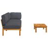 vidaXL Sofa Set with Cushion Plain 3 pcs Anthracite Solid Acacia Wood