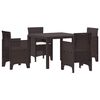 vidaXL Garden Dining Set 5 pcs Brown Polypropylene
