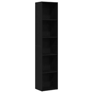 vidaXL Book Cabinet Black Oak 40x30x189 cm Engineered Wood