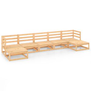 vidaXL 7 Piece Garden Lounge Set Solid Wood Pine