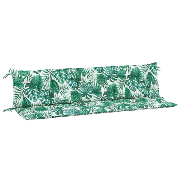 vidaXL Garden Bench Cushions 2 pcs Leaf Pattern 200x50x7 cm Oxford Fabric