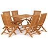vidaXL 7 Piece Garden Dining Set Solid Teak Wood
