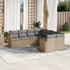 vidaXL 8 Piece Garden Sofa Set with Cushions Mix Beige Poly Rattan