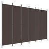 vidaXL 6-Panel Room Divider Brown 300x200 cm Fabric