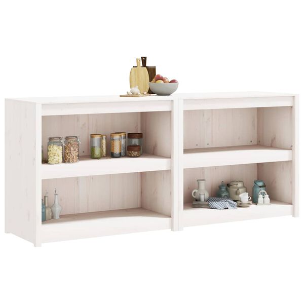 vidaXL Outdoor Kitchen Cabinets MEPPEL 2 pcs White Solid Wood Pine