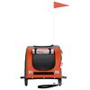 vidaXL Pet Bike Trailer Orange and Black Oxford Fabric&Iron