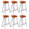 vidaXL Bar Stools 6 pcs Brown Real Leather
