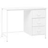 vidaXL Industrial Desk with Drawers White 105x52x75 cm Steel