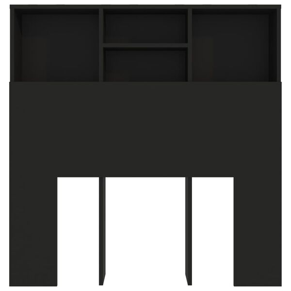 vidaXL Headboard Cabinet Black 100x19x103.5 cm