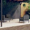 vidaXL 4 Piece Garden Lounge Set with Anthracite Cushions Pinewood