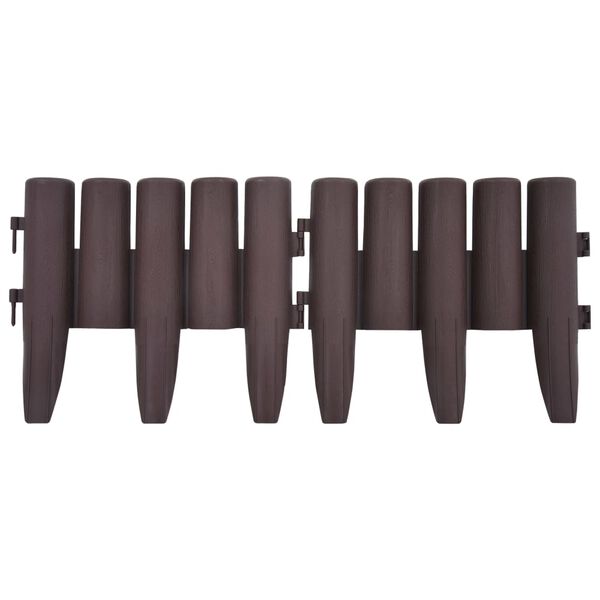 vidaXL Lawn Edgings 36 pcs Brown 10 m PP