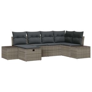 vidaXL Sofa Set 7 pcs Poly Rattan
