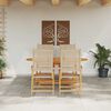 vidaXL Garden Dining Set 5 pcs Beige Solid acacia wood and poly rattan