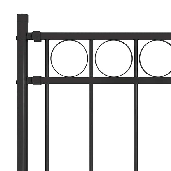 vidaXL Garden Fence Steel 1.81x0.8 m Black