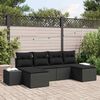 vidaXL Garden Sofa Set with Cushion 4 pcs Black Poly Rattan