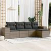 vidaXL 5 Piece Garden Sofa Set with Cushions Grey Poly Rattan