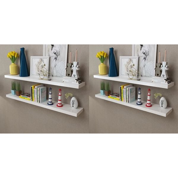 vidaXL Wall Shelves 4 pcs White 120 cm
