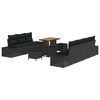 vidaXL Garden Sofa Set 10 pcs 9-Seater Black Poly rattan