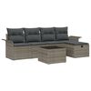 vidaXL Garden Sofa Set with Cushion 6 pcs Grey Poly rattan