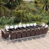 vidaXL 21 Piece Garden Dining Set with Cushions Brown Poly Rattan
