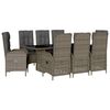 vidaXL 9 Piece Garden Dining Set with Cushions Grey Poly Rattan