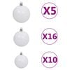 vidaXL Artificial Pre-lit Christmas Tree with Ball Set Blue 210 cm PVC