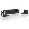 vidaXL 5 Piece Garden Lounge Set with Cushions Solid Pinewood