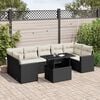 vidaXL 8 Piece Garden Sofa Set with Cushions Black Poly Rattan