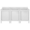 vidaXL Commercial Kitchen Sink Cabinets 3 pcs Stainless Steel