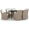 vidaXL 7 Piece Garden Dining Set Brown