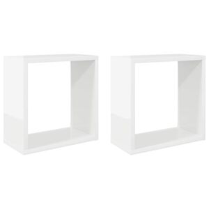vidaXL Wall Cube Shelves 2 pcs High Gloss White 30x15x30 cm