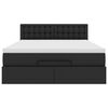 vidaXL Ottoman Bed with Mattress Black Queen Faux Leather