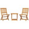 vidaXL 3 Piece Folding Garden Dining Set Solid Wood Acacia
