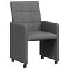 vidaXL Dining Chairs with Wheels 2 pcs Fabric Dark grey