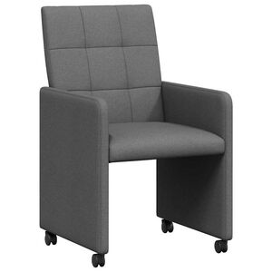 vidaXL Dining Chairs with Wheels 2 pcs Fabric Dark grey