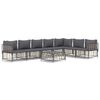 vidaXL 8 Piece Garden Lounge Set with Cushions Anthracite Poly Rattan