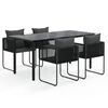 vidaXL 5 Piece Garden Dining Set Black