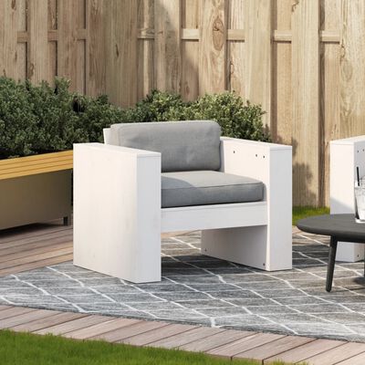 vidaXL Garden Sofa White 79x60x62 cm Solid Wood Pine