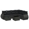 vidaXL 8 Piece Garden Sofa Set with Cushions Black Poly Rattan