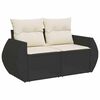 vidaXL 5 Piece Garden Sofa Set with Cushions Black Poly Rattan Acacia