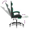 vidaXL Gaming Chair with Footrest Black and Green Faux Leather