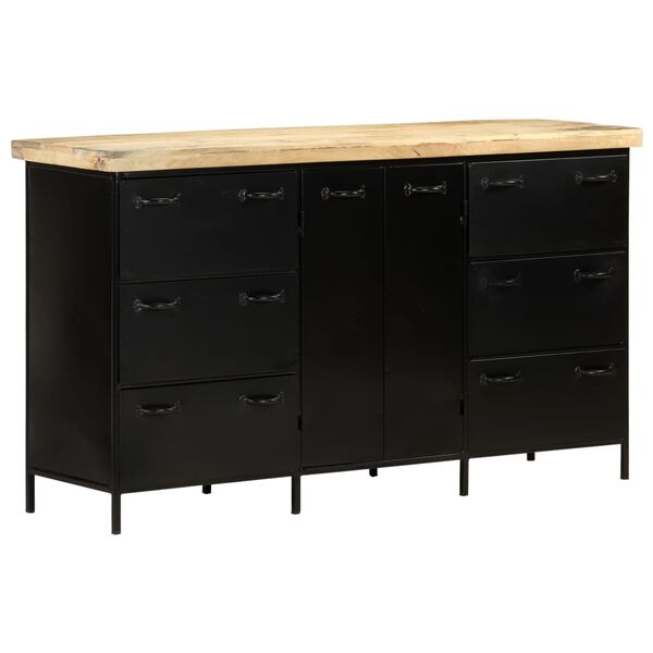 vidaXL Sideboard 140x38x76 cm Rough Mango Wood