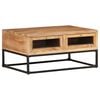 vidaXL Coffee Table | Natural wood | Solid acacia wood, powder-coated steel