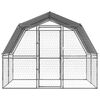 vidaXL Dog Cage with Roof and Door Silver Galvanised Steel