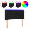vidaXL LED Headboard Black 100x5x78/88 cm Fabric