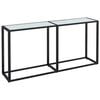 vidaXL Console Table White Marble 160x35x75,5cm Tempered Glass