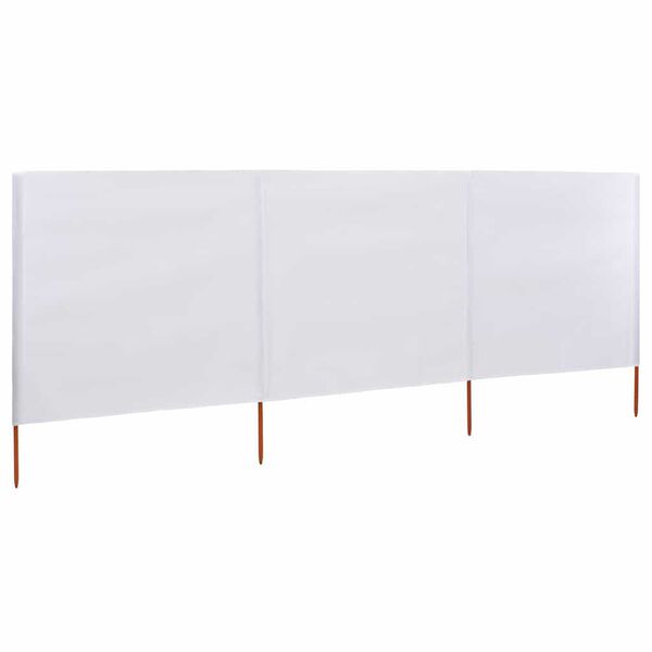 vidaXL 3-panel Wind Screen Fabric 400x80 cm Sand White