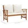 vidaXL 4 Piece Garden Lounge Set with Cushions Solid Acacia Wood